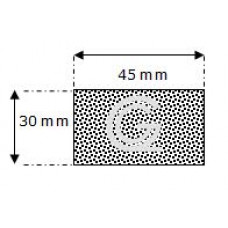 Rechthoekig mosrubber snoer | 30 x 45 mm | rol 15 meter